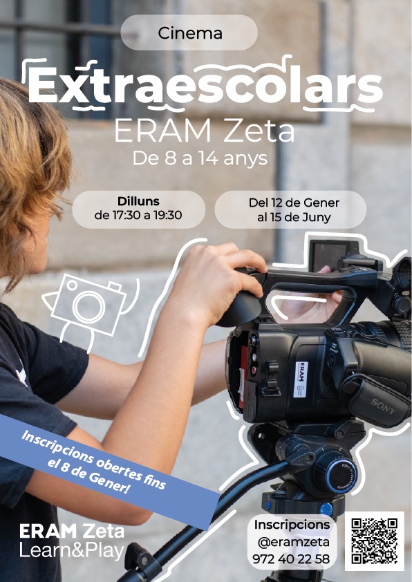Cartell Extraescolar, fotografia i cinema Girona joves i infants.